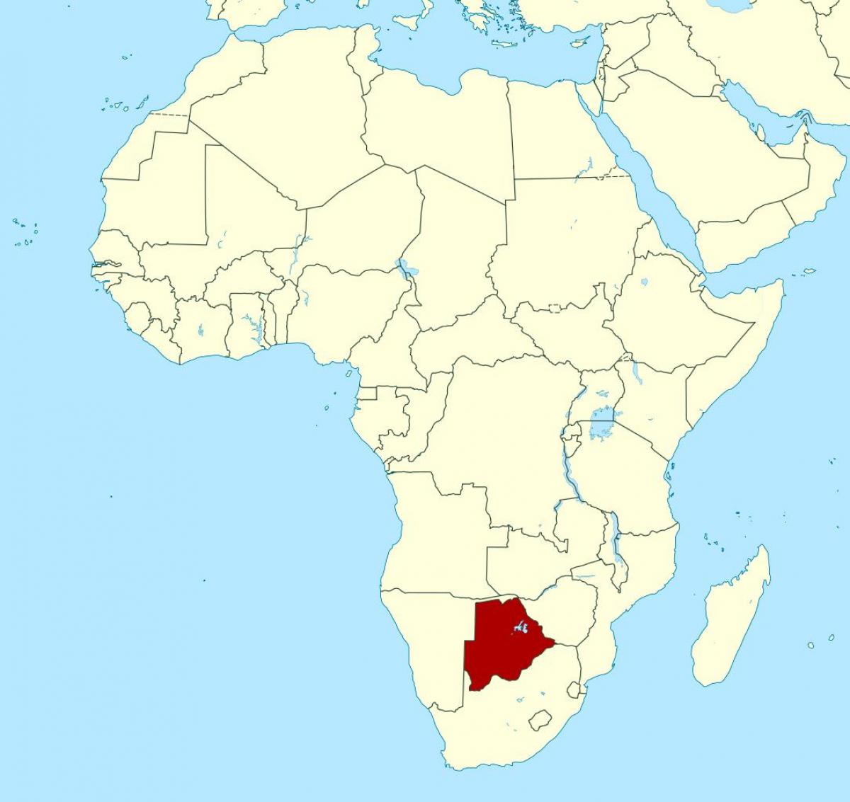 mapa de Botswana en el mundo