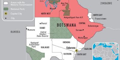 Mapa de Botswana de la malaria