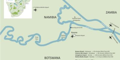 Mapa de kasane, Botswana